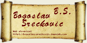 Bogoslav Srećković vizit kartica
